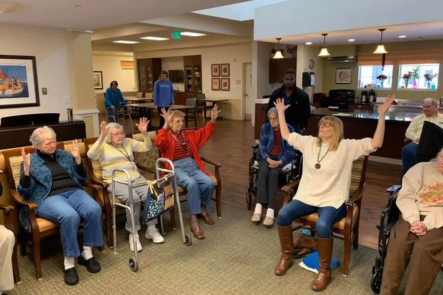 Willowbrook Place Senior Assisted Living Memory Care in Littleton, CO residents doing an activity