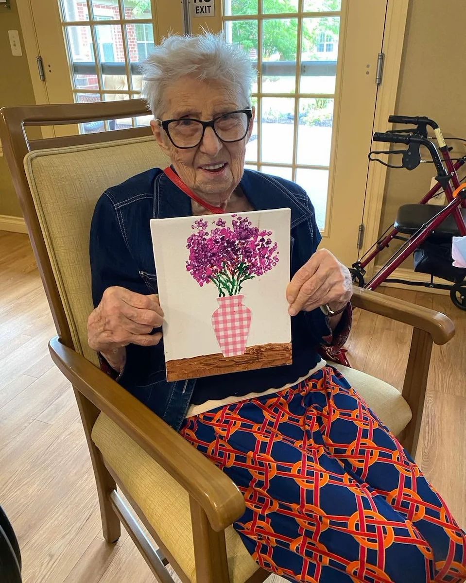 Pomeroy Living Rochester resident smiling after activity