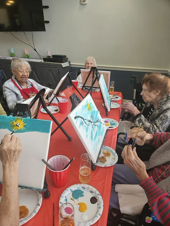 Charter Senior Living of Bowie resident activity - painting