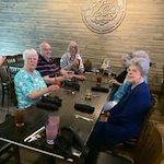 The Lodge at Wake Forest Gracious Retirement Living Hawthorn Senior Independent Living in Wake Forest, North Carolina residents at a restaurant