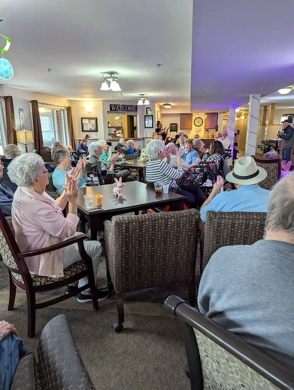 Park Vista Retirement Living North Hill East Moline, IL, residents enjoy entertainment