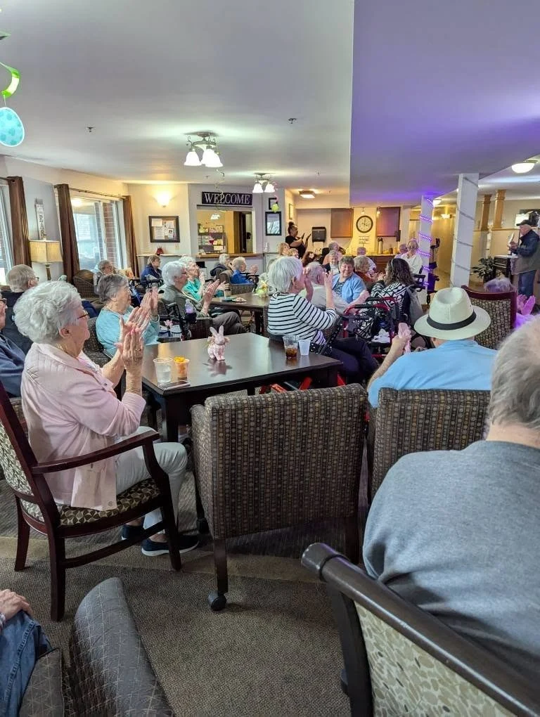 Park Vista Retirement Living North Hill East Moline, IL, residents enjoy entertainment