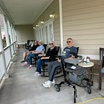 Charter Senior Living of Franklin in Franklin, Tennessee, residents socializing outside