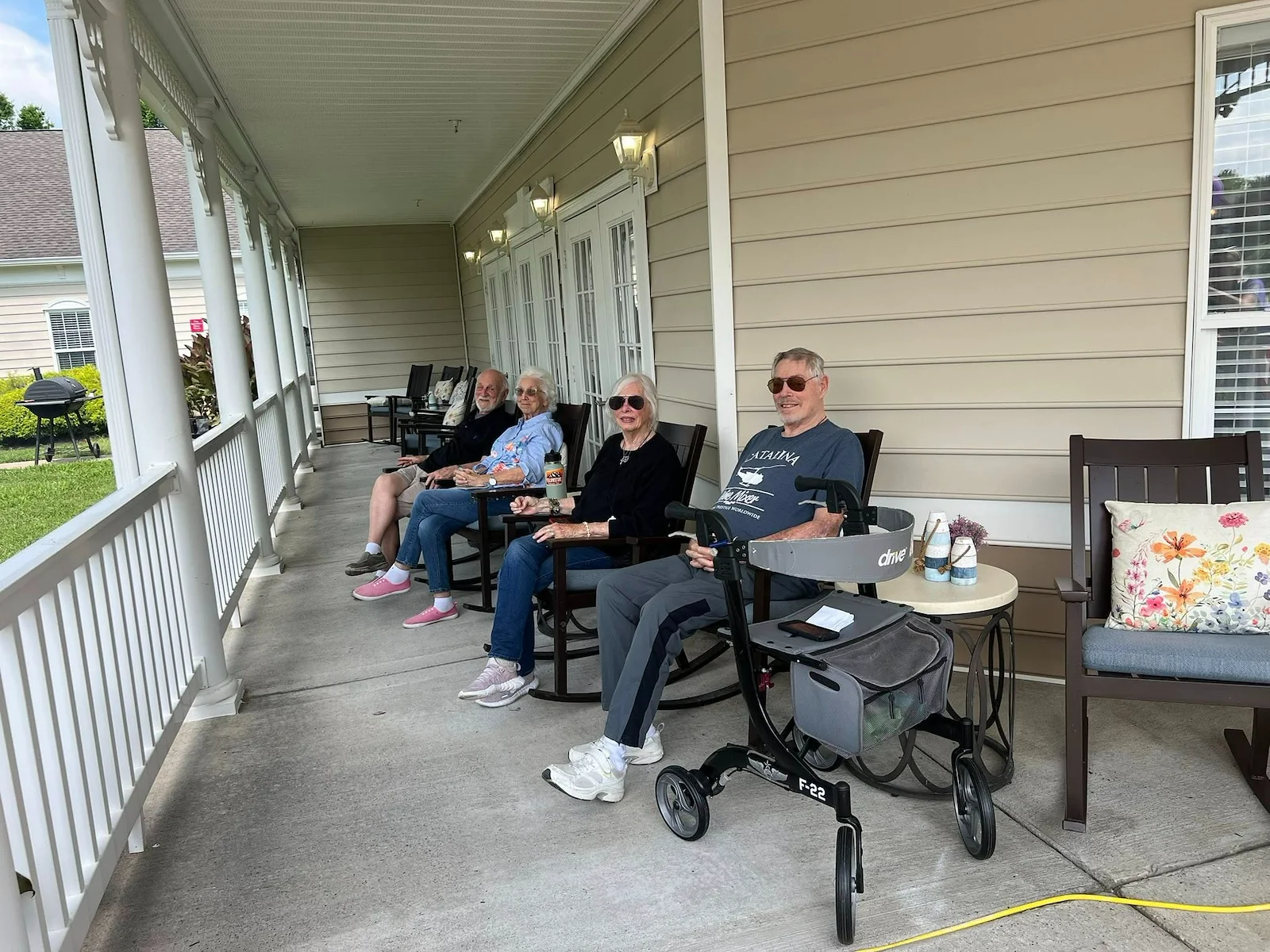 Charter Senior Living of Franklin in Franklin, Tennessee, residents socializing outside