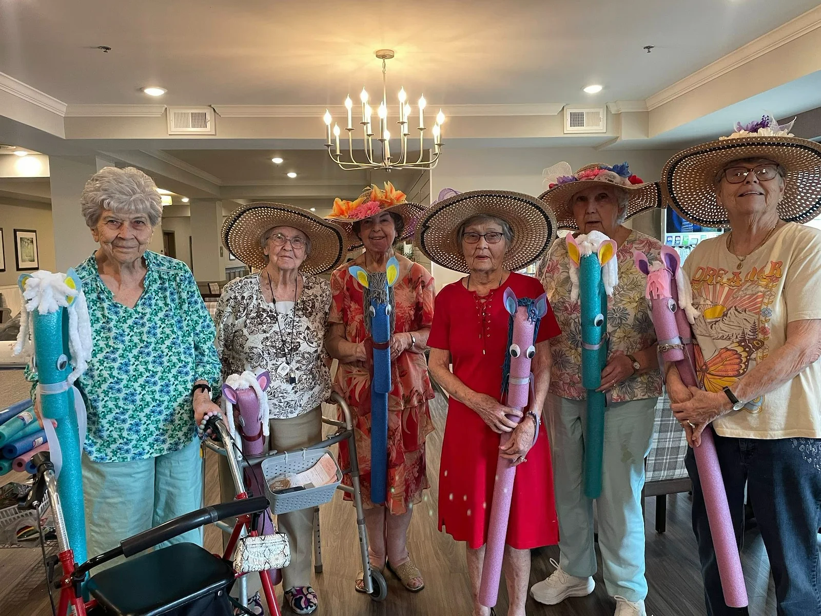 Calumet Trace - a Charter Senior Living Community residents having fun celebrating the Kentucky Derby