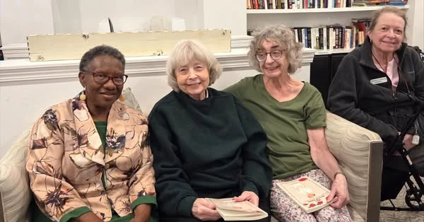 The Blake at Charlottesville residents enjoying April's book club