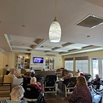 Pomeroy Living Northville residents watching a movie
