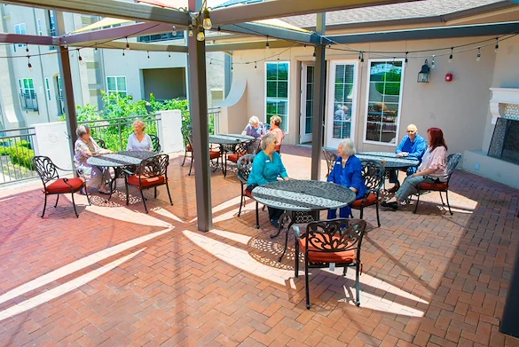 Franklin Park Alamo Heights residents relaxing and chatting outside