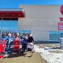 Avamere at South Hill senior living community offering assisted living and respite care in Spokane, WA, residents on a shopping trip to Target