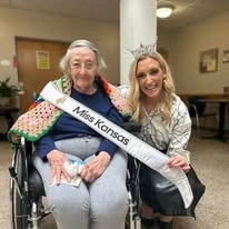 Ascension Living Via Christi Village Manhattan Senior Living in Manhattan, Kansas resident with Miss Kansas