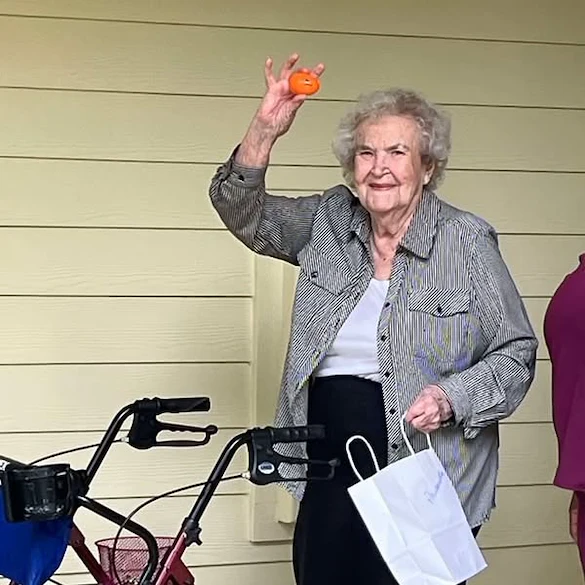 The Blake at Lafayette residents enjoying an easter egg hunt