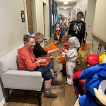 Kids from the local daycare made a surprise visit to the Waters of Oak Creek to do some trick-or-treating