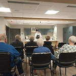 Porter Hills Village residents enjoying a cooking demo