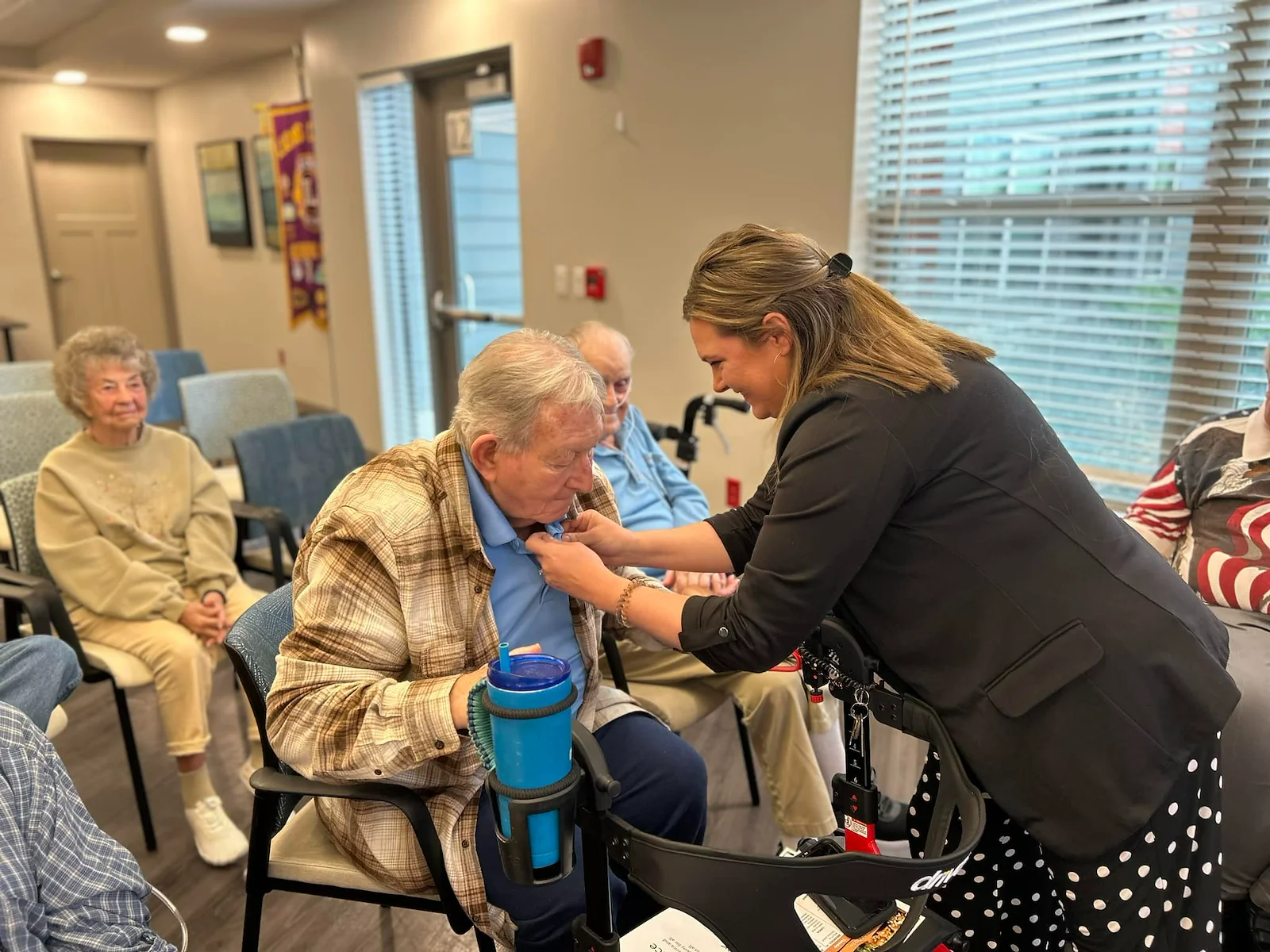 Astral at Auburn, senior living community offering independent living, assisted living, and memory care in Auburn, IN, resident honored