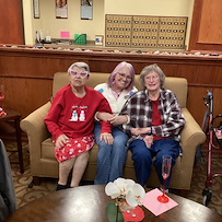 Brookdale Summer Ridge residents enjoy a Valentine's Day celebration