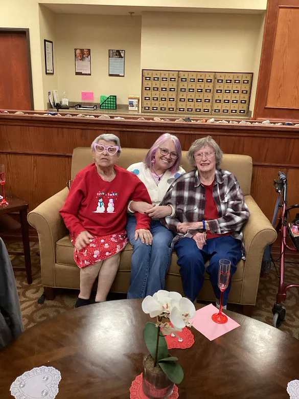 Brookdale Summer Ridge residents enjoy a Valentine's Day celebration