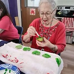 The Oaks At Lebanon Senior Living Community in Lebanon, Oregon resident painting