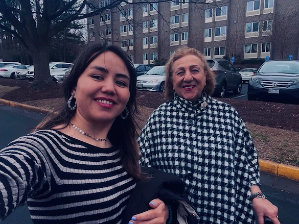 Our lovely caregiver with her client.