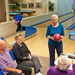 John Knox Village Senior Living CCRC near Kansas City, MO residents bowling