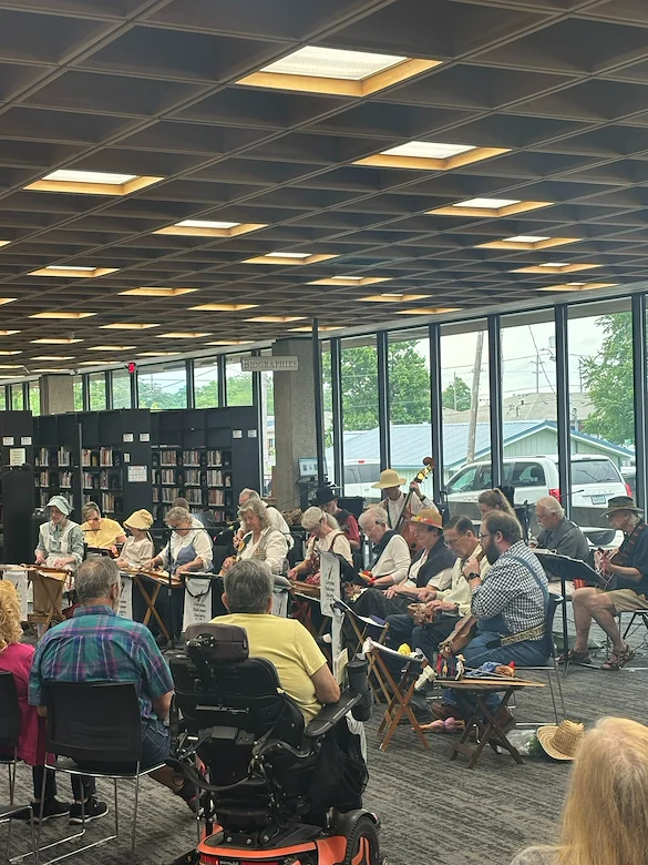 Bennett Place in New Albany, IN, off-site trip to the library for a presentation