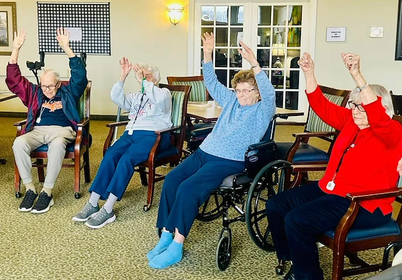 Charter Memory Care of Moline group exercise class