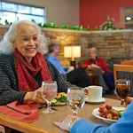 John Knox Village Senior Living CCRC near Kansas City, MO residents enjoying a meal