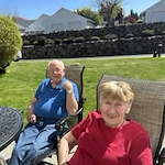 Avamere at Englewood Heights senior living community offering assisted living, memory care, and respite care in Yakima, WA, residents lounging outdoors