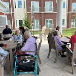 Westminster Village North Senior Living residents enjoying the outdoors