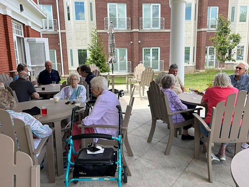 Westminster Village North Senior Living residents enjoying the outdoors