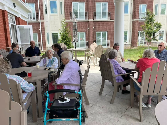 Westminster Village North Senior Living residents enjoying the outdoors