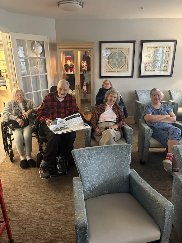 Bennett Place in New Albany, IN, residents gathering to watch a movie