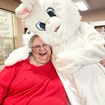 Camden Springs Gracious Retirement Living Hawthorn Senior Independent Living in Elk Grove, California resident with the Easter bunny