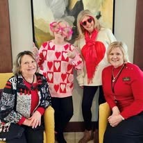 Ovation Heartwood Preserve Senior Living in Omaha, Nebraska residents and staff celebrating Valentine's Day