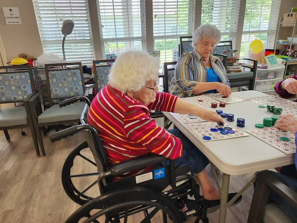 Charter Senior Living of Gallatin, Tennessee, residents playing Bingo