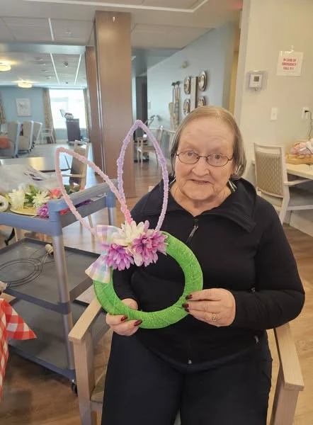 Residents of Broadwell Senior Living at Plymouth used their craft time to make an easter themed craft