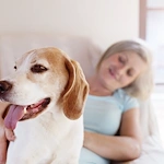 Franklin Park Boerne resident petting a dog