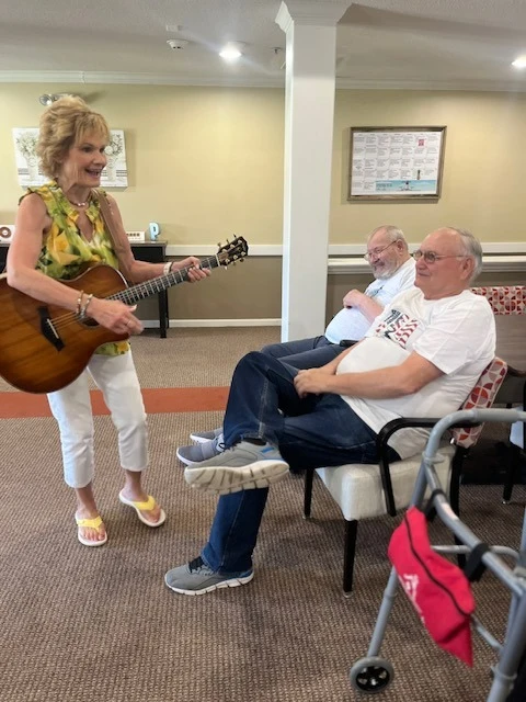 Pathfinder Senior Living in Fremont, NE, residents enjoying music
