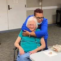 Ascension Living Resurrection Village Senior Living in Chicago, Illinois resident with a staff member