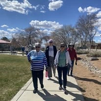 Paloma Landing Retirement Community Hawthorn Senior Independent Living in Albuquerque, New Mexico residents out for a walk