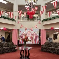 carnival themed party at Liberty Heights Gracious Retirement Living Hawthorn Senior Independent Living in Rockwall, Texas