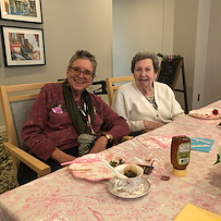 The Barclay at Charlottesville residents enjoy tea and celebrating Mother's Day