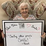resident answering the question "What makes you smile?" at Mulligan Park Gracious Retirement Living Hawthorn Senior Independent Living in Tallahassee, Florida