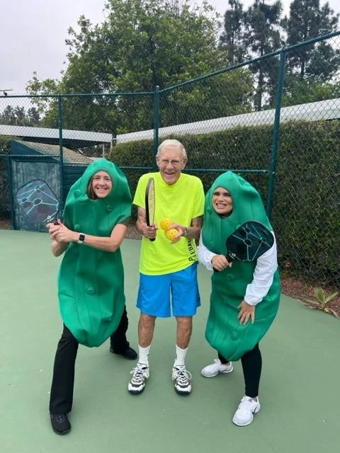 Covenant Living at Mount Miguel in Spring Valley, CA, resident having fun with pickleball