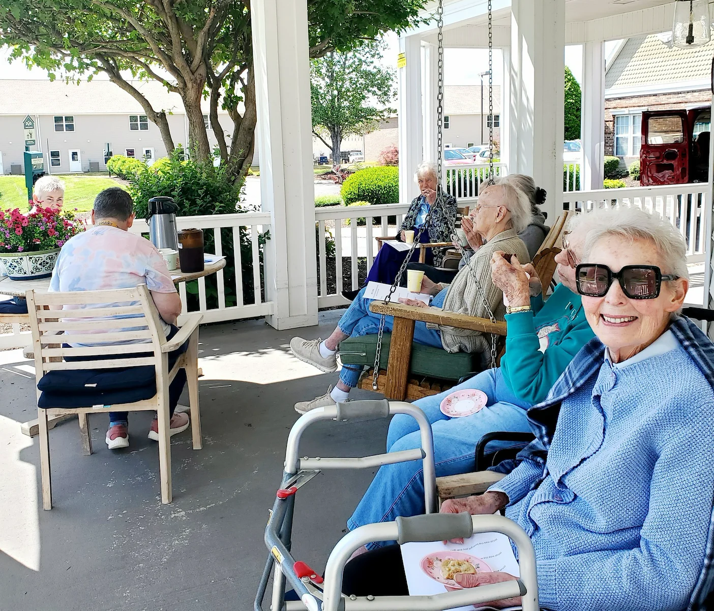 Charter Senior Living of Cookeville residents enjoying time outdoors