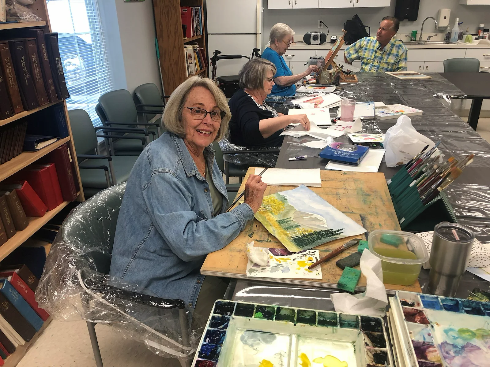 Covenant Living at Inverness in Tulsa, OK, resident activity - painting