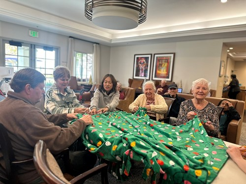 Residents Making a Blanket