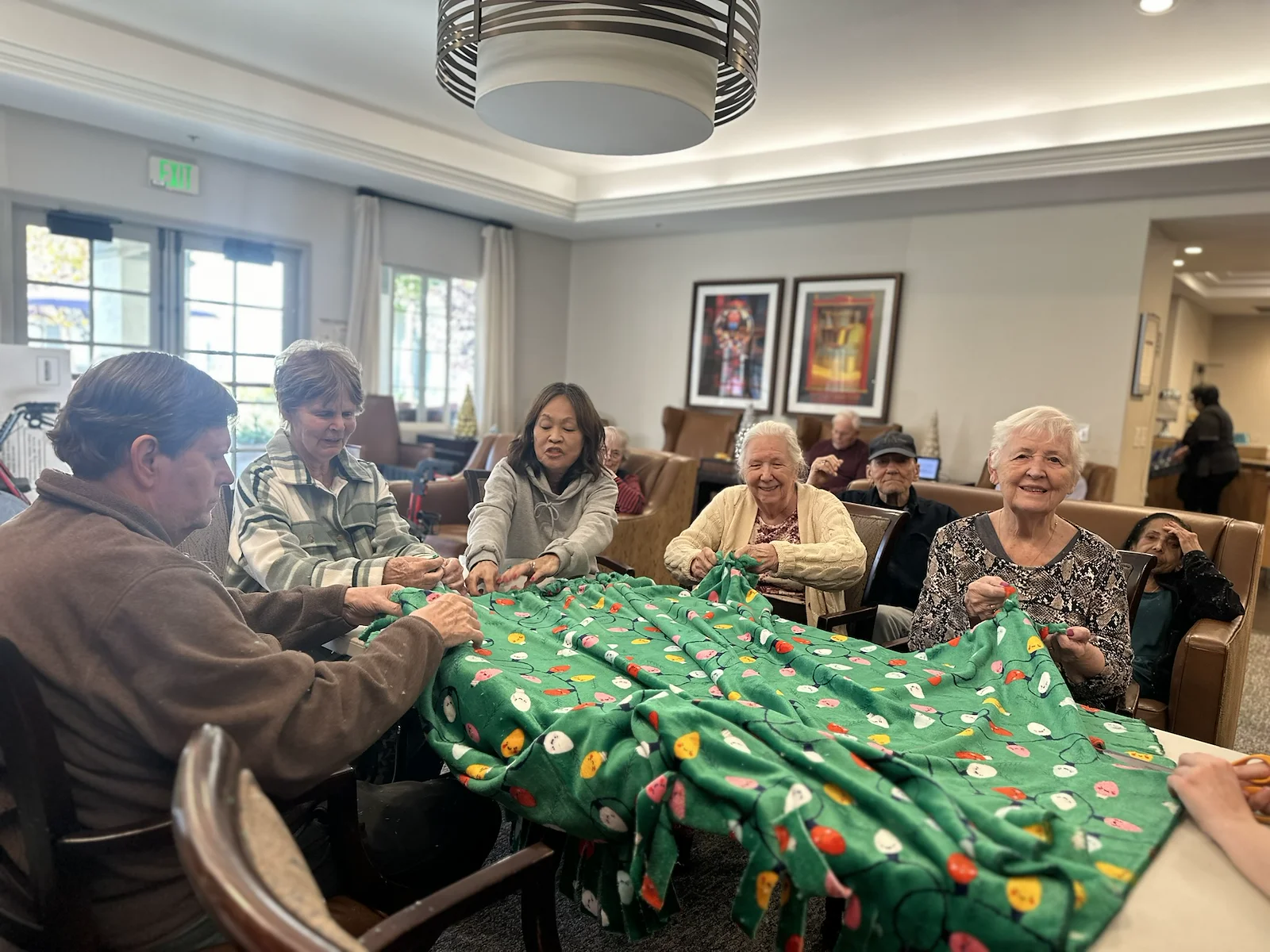 Residents Making a Blanket