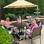Brookdale Green Hills Cumberland resident enjoying the outdoors and good company