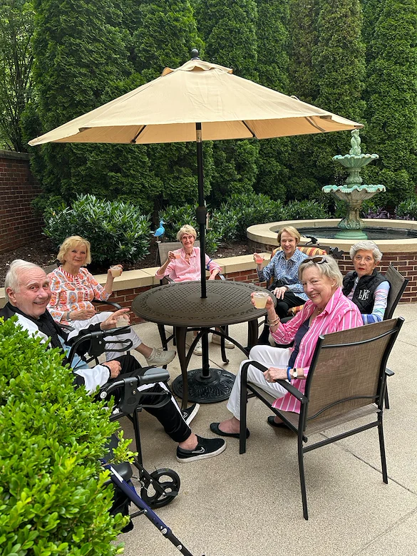 Brookdale Green Hills Cumberland resident enjoying the outdoors and good company