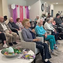 The Blake at Flowood residents watching the Sassy Steppers perform